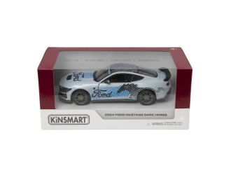 KT5455WF-GRI Macheta auto metalica Ford Mustang Dark Horse Kinsmart KT5455WF, scara 1:38, cu usi care se deschid, Gri