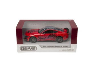 KT5455WF-ROSU Macheta auto metalica Ford Mustang Dark Horse Kinsmart KT5455WF, scara 1:38, cu usi care se deschid, Rosu