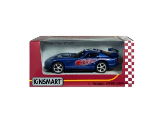 KT5039-ALBASTRU Macheta auto metalica Dodge Viper GTSR Kinsmart KT5039, scara 1:36, cu usi care se deschid, Albastru