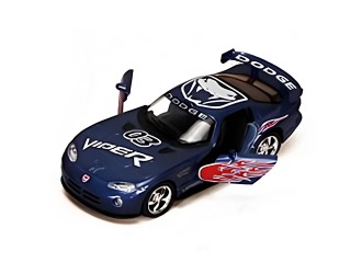 KT5039-ALBASTRU Macheta auto metalica Dodge Viper GTSR Kinsmart KT5039, scara 1:36, cu usi care se deschid, Albastru