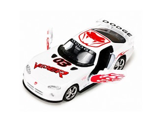 KT5039-ALB Macheta auto metalica Dodge Viper GTSR Kinsmart KT5039, scara 1:36, cu usi care se deschid, Alb