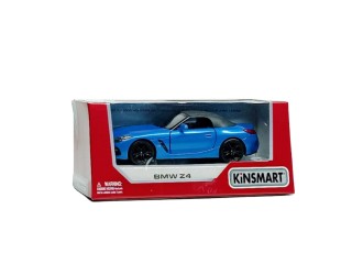 Macheta auto metalica BMW Z4 Kinsmart KT5419W, scara 1:34, cu usi care se deschid, Albastru