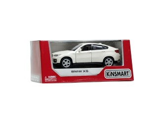 Macheta auto metalica BMW X6 Kinsmart KT5336W, scara 1:38, cu usi care se deschid, Alb