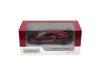 Macheta auto metalica Lamborghini Veneno Kinsmart KT5367W, scara 1:36, cu usi care se deschid, Rosu