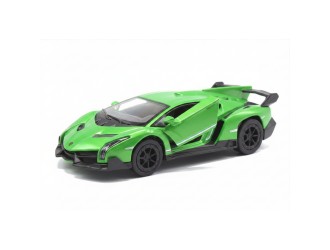 Macheta auto metalica Lamborghini Veneno Kinsmart KT5367W, scara 1:36, cu usi care se deschid, Verde