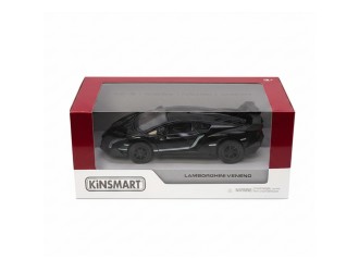 Macheta auto metalica Lamborghini Veneno Kinsmart KT5367W, scara 1:36, cu usi care se deschid, Negru