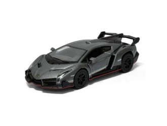 Macheta auto metalica Lamborghini Veneno Kinsmart KT5367W, scara 1:36, cu usi care se deschid, Negru