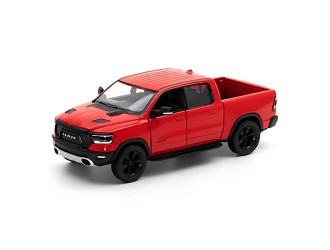 Macheta auto metalica 2019 RAM 1500 Kinsmart KT5413W, scara 1:46, cu usi care se deschid, Rosu