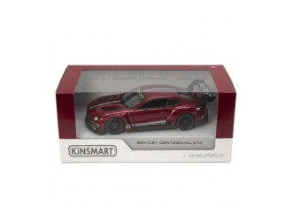 Macheta auto metalica Bentley Continental GT3 Kinsmart KT5417W, scara 1:38, cu usi care se deschid, Rosu