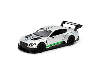Macheta auto metalica Bentley Continental GT3 Kinsmart KT5417W, scara 1:38, cu usi care se deschid, Alb