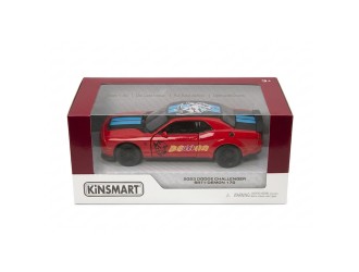 Macheta auto metalica 2023 Dodge Challenger SRT Demon 170 (Livery Edition) Kinsmart KT5461WF, scara 1:40, cu usi care se deschid, Rosu