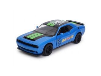 Macheta auto metalica 2023 Dodge Challenger SRT Demon 170 (Livery Edition) Kinsmart KT5461WF, scara 1:40, cu usi care se deschid, Albastru