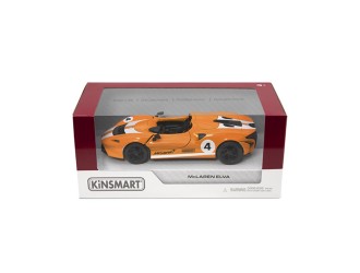 Macheta auto metalica McLaren Elva (Livery Edition) Kinsmart KT5462WF, scara 1:36, cu usi care se deschid, Portocaliu