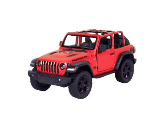 Macheta auto metalica 2018 Jeep Wrangler Hard Top Kinsmart KT5412WB, scara 1:34, cu usi care se deschid, Rosu
