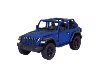 Macheta auto metalica 2018 Jeep Wrangler Hard Top Kinsmart KT5412WB, scara 1:34, cu usi care se deschid, Albastru