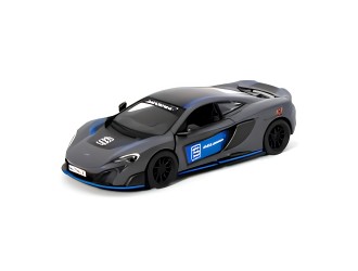 Macheta auto metalica McLaren 675LT (Livery Edition) Kinsmart KT5392WF, scara 1:36, cu usi care se deschid, Negru