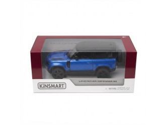 Macheta auto metalica Land Rover Defender 90 Kinsmart KT5428W, scara 1:36, cu usi care se deschid, Albastru