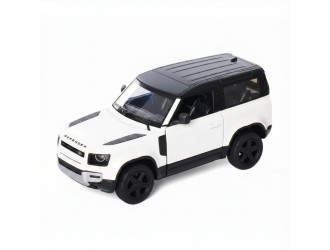 acheta auto metalica Land Rover Defender 90 Kinsmart KT5428W, scara 1:36, cu usi care se deschid, Alb