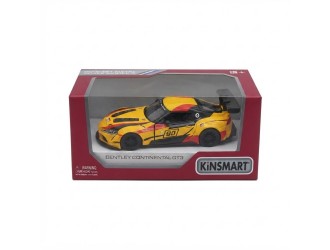 Macheta auto metalica Toyota GR Supra Racing Concept Kinsmart KT5421W, scara 1:36, cu usi care se deschid, Galben