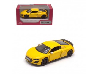 Macheta auto metalica Audi R8 Coupe Kinsmart KT5422W, scara 1:36, cu usi care se deschid, Galben