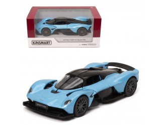 Macheta auto metalica Aston Martin Valkyrie Kinsmart KT5470W, scara 1:36, cu usi care se deschid, Albastru