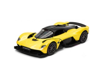 Macheta auto metalica Aston Martin Valkyrie Kinsmart KT5470W, scara 1:36, cu usi care se deschid, Galben