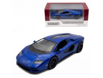 Macheta auto metalica Lamborghini Countach LPI 800-4 Kinsmart KT5437W, scara 1:38, cu usi care se deschid, Albastru