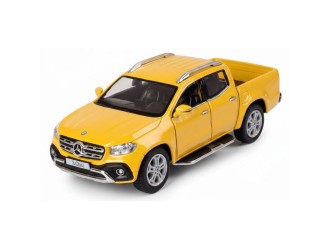 Macheta auto metalica Mercedes-Benz X-Class Kinsmart KT5410W, scara 1:42, cu usi care se deschid, Galben