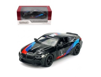 Macheta auto metalica BMW M8 Competition Coupe (Livery Edition) Kinsmart KT5425WF, scara 1:38, cu usi care se deschid, Negru