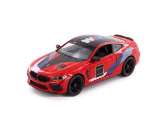 Macheta auto metalica BMW M8 Competition Coupe (Livery Edition) Kinsmart KT5425WF, scara 1:38, cu usi care se deschid, Rosu