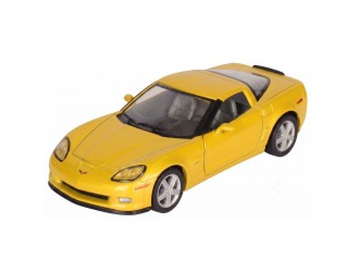 Металлическая модель автомобиля Chevrolet Corvette Z06 Kinsmart KT5320W, масштаб 1:36, с открывающимися дверями, желтая