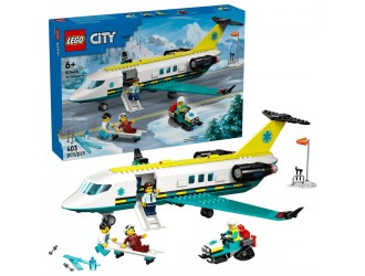 Set de constructie LEGO City 60465 Avion ambulanta de urgenta, jucarie de construit