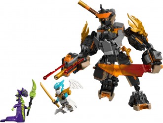 Set de constructie LEGO Ninjago 71854 Robotul misiunii lui Cole si dragonul Zane, jucarie de construit
