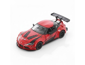 Macheta auto metalica Toyota GR Supra Racing Concept Kinsmart KT5421W, scara 1:36, cu usi care se deschid, Rosu
