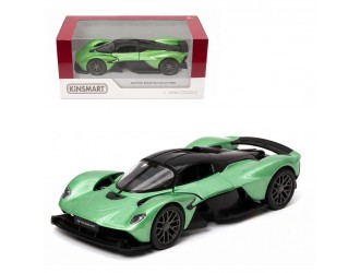 Macheta auto metalica Aston Martin Valkyrie Kinsmart KT5470W, scara 1:36, cu usi care se deschid, Verde deschis