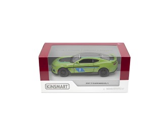 Macheta auto metalica Chevrolet Camaro ZL1 Kinsmart KT5399WF, scara 1:38, cu usi care se deschid, Verde