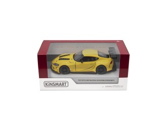 Macheta auto metalica Toyota GR Supra Racing Concept Kinsmart KT5421W, scara 1:36, cu usi care se deschid, Galben