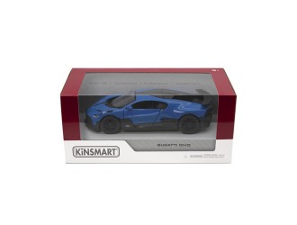 Металлическая модель автомобиля Bugatti Divo Kinsmart KT5442W, масштаб 1:38, с открывающимися дверями, синий