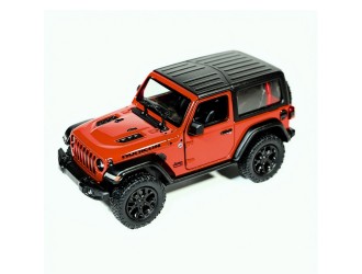 Macheta auto metalica 2018 Jeep Wrangler Hard Top Kinsmart KT5412WB, scara 1:34, cu usi care se deschid, Rosu