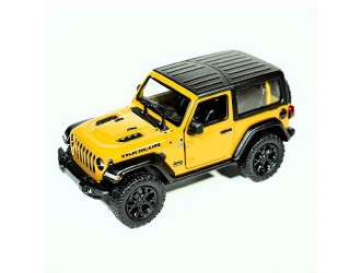 Металлическая модель автомобиля 2018 Jeep Wrangler Hard Top Kinsmart KT5412WB, масштаб 1:34, с открывающимися дверями, желтый