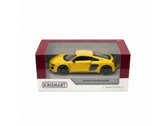 Металлическая модель автомобиля Kinsmart KT5422W Audi R8 Coupe, масштаб 1:36, с открывающимися дверями, жёлтый