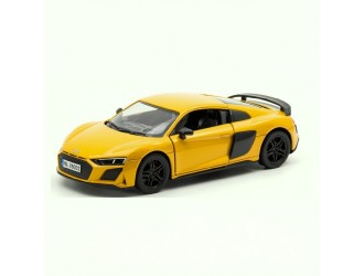Металлическая модель автомобиля Kinsmart KT5422W Audi R8 Coupe, масштаб 1:36, с открывающимися дверями, жёлтый