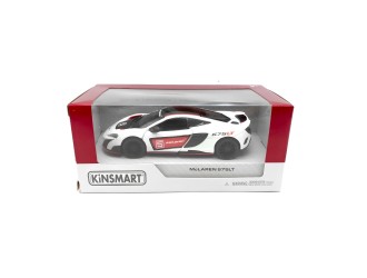 Macheta auto metalica McLaren 675LT (Livery Edition) Kinsmart KT5392WF, scara 1:36, cu usi care se deschid, Alb