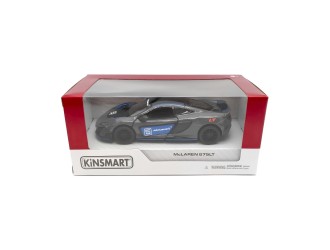Металлическая модель автомобиля McLaren 675LT (Livery Edition) Kinsmart KT5392WF, масштаб 1:36, с открывающимися дверями, Темно-серый
