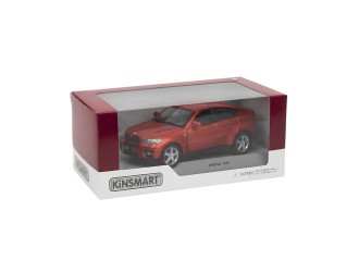 Металлическая модель автомобиля BMW X6 Kinsmart KT5336W, масштаб 1:38, с открывающимися дверями, красная