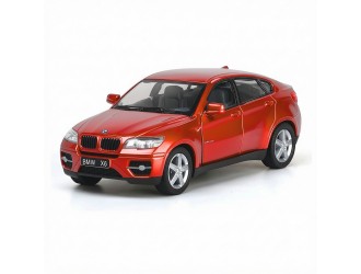 Металлическая модель автомобиля BMW X6 Kinsmart KT5336W, масштаб 1:38, с открывающимися дверями, красная