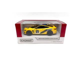 Macheta auto metalica BMW M8 Competition Coupe (Livery Edition) Kinsmart KT5425WF, scara 1:38, cu usi care se deschid, Galben