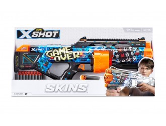 Blaster X-Shot Skins Last Stand Gun Machine cu 16 cartuse, Game Over