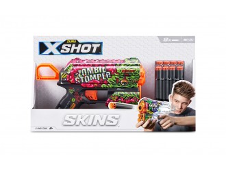 Blaster X-Shot Skins Flux Gun cu 8 cartuse, Zombie Stomper