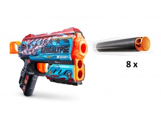 Blaster X-Shot Skins Flux Gun cu 8 cartuse, Apocalypse
